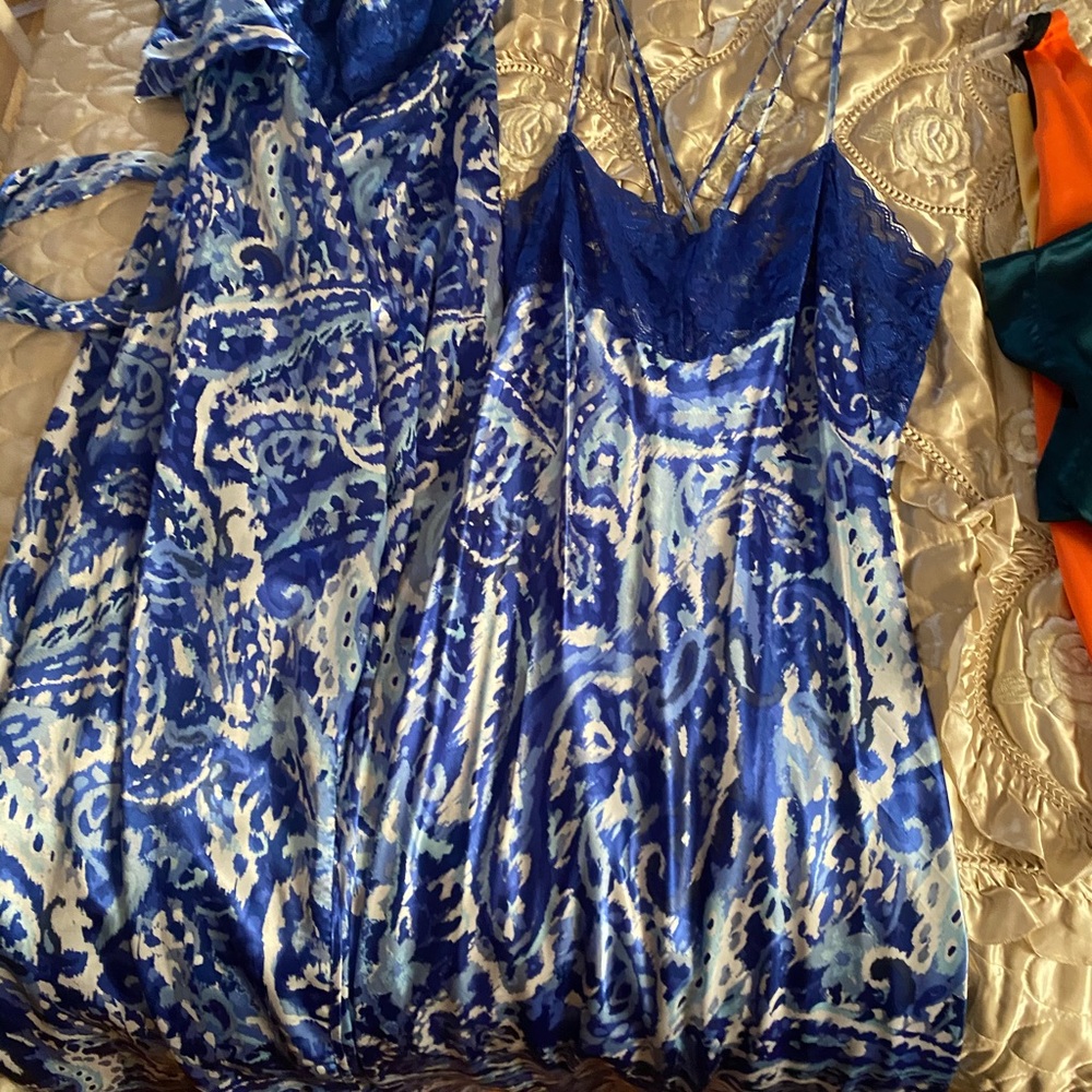 Blue beautiful design night time robe and a night gown